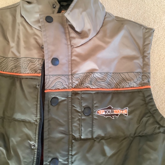 REP YOUR WATER Green Gray Puffer Vest XL - Picture 2 of 11